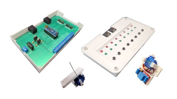 A white board and some electronic components